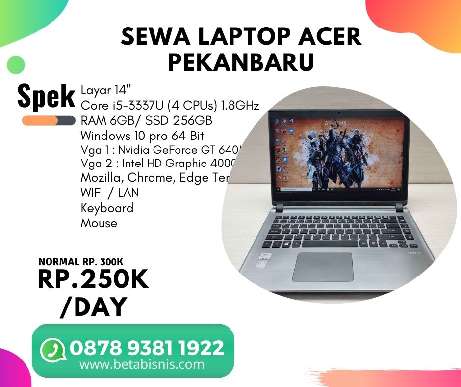 Sewa Laptop Acer Core i5 di Pekanbaru