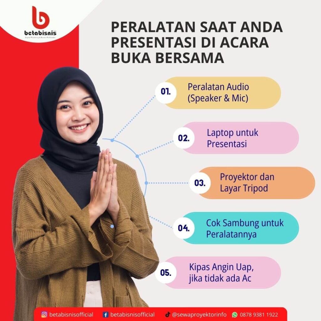 peralatan presentasi saat buka bersama di Pekanbaru