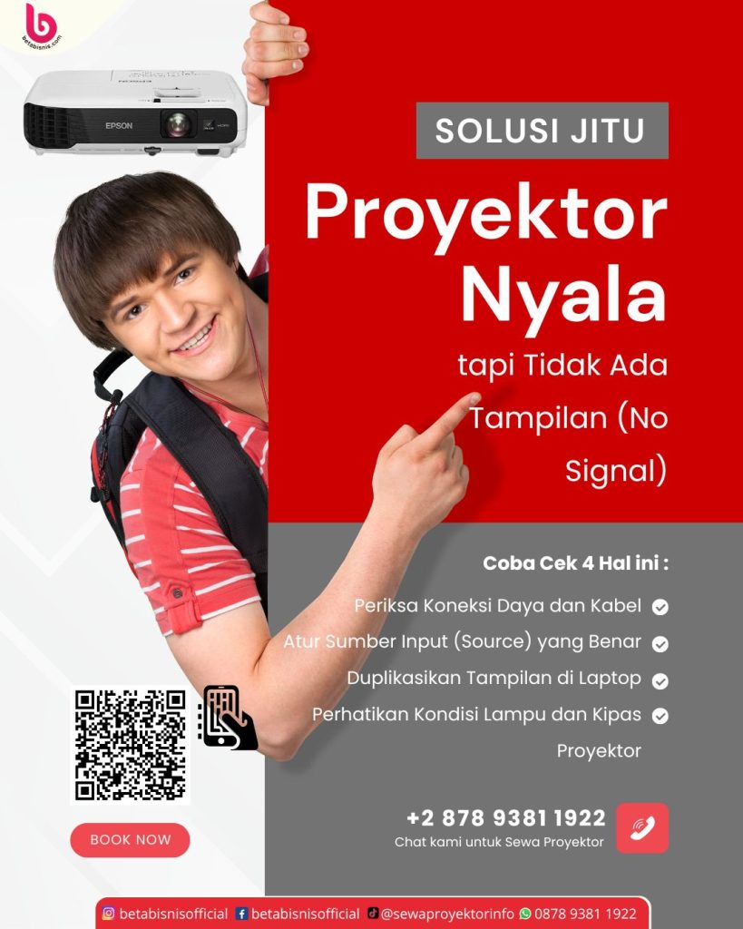 Proyektor nyala tapi tidak ada gambar 